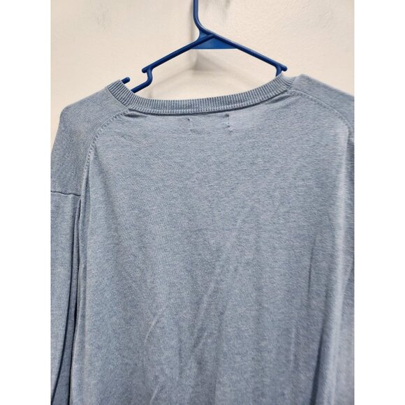 Nautica Luxury Performance Mens Sweater Large Light Blue Pullover V Neck Preppy - Picture 9 of 9